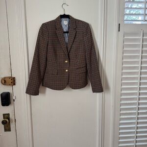 J. Crew Classic Houndstooth Schoolboy Blazer in Brown and Black